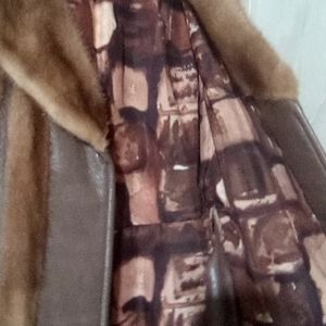 Leather and mink jacket